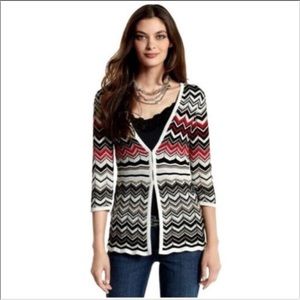 White House Black Market Chevron Cardigan L NWOT